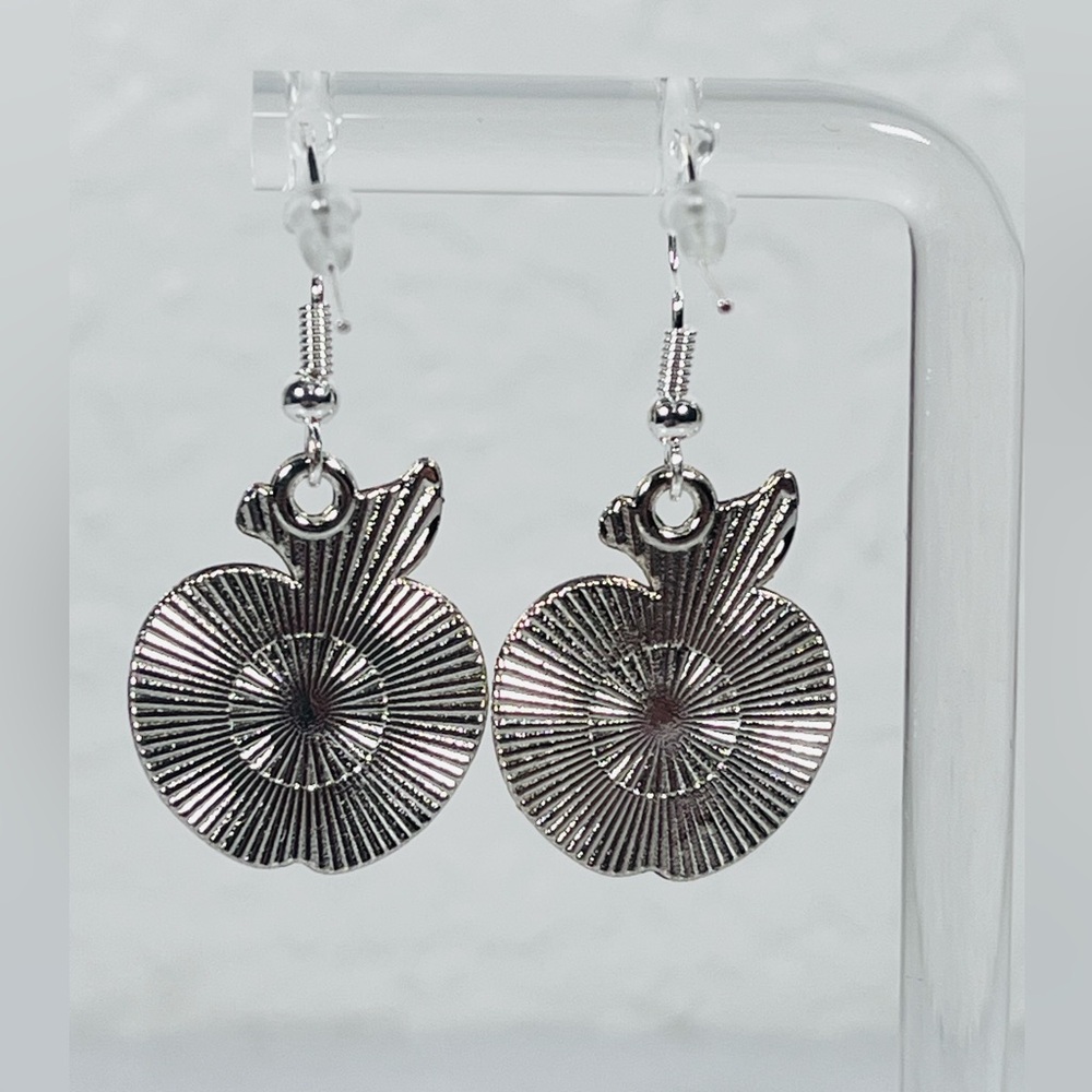 Autism Puzzle Piece Apple Earrings - Picture 4 of 8